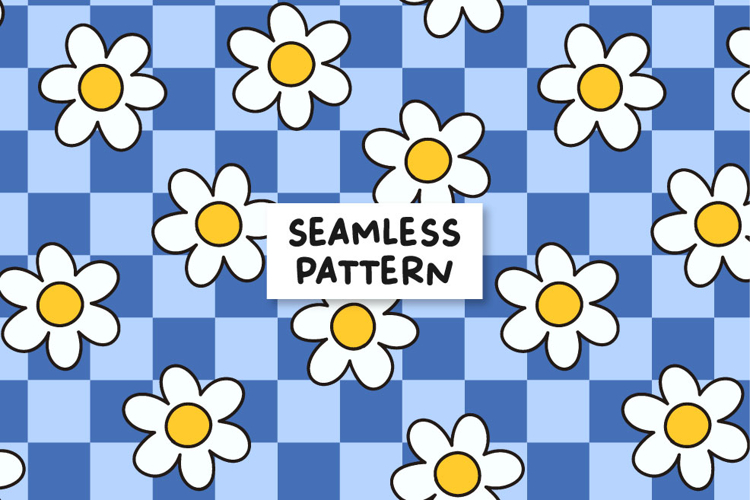 Blue checkered pattern. Retro checkered background. Blue
