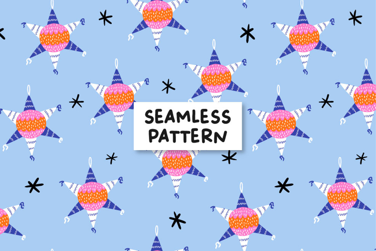 Pinata seamless pattern. Pinata digital paper. Pinata print