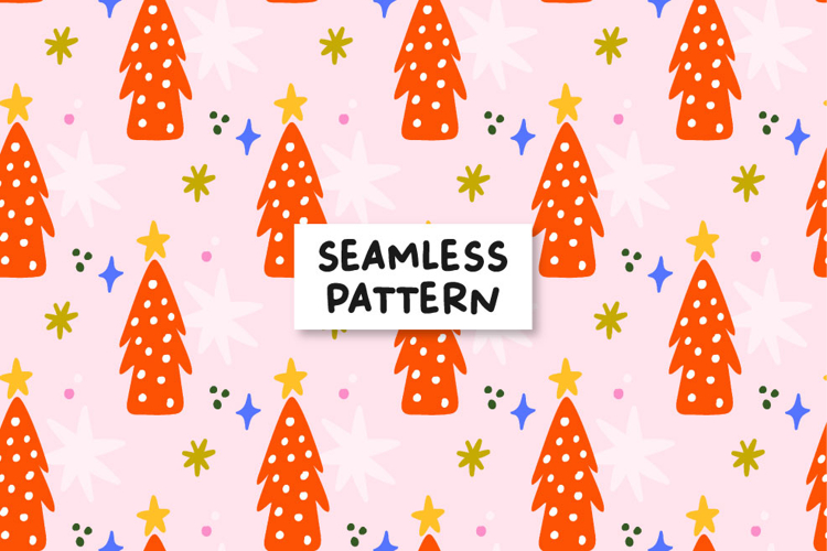 Christmas seamless pattern. Christmas tree pattern