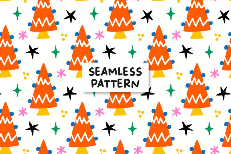 Christmas seamless pattern. Christmas tree pattern