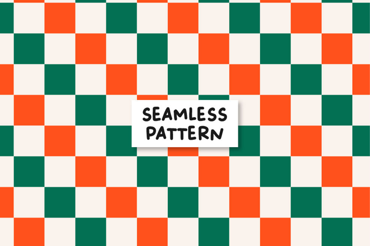 Christmas checkered pattern. Chessboard seamless pattern