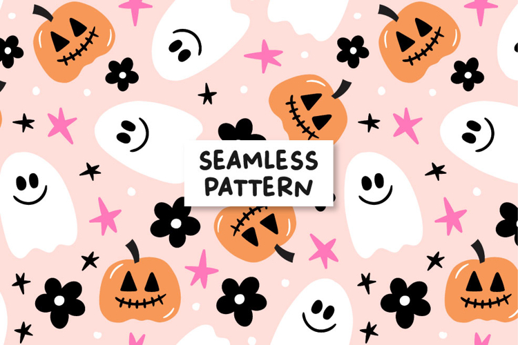 Pumpkin Pattern Halloween Sublimation Ghost Pattern