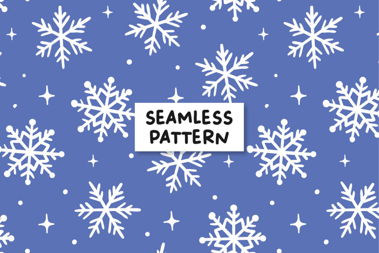 Snowflake Pattern Winter Digital Paper Snowflake background
