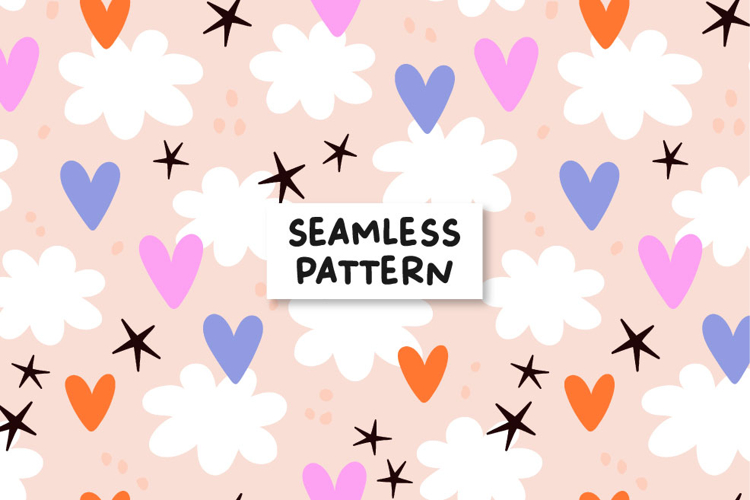 Clouds Digital Paper Sky Seamless Pattern Cute Pattern