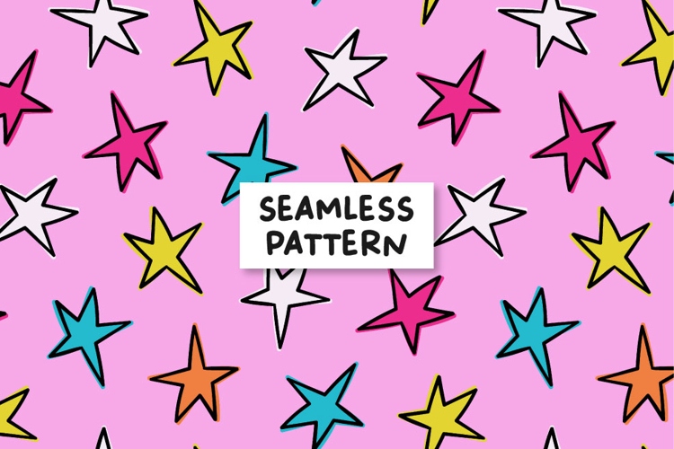 Stars Seamless Pattern Stars Digital Paper