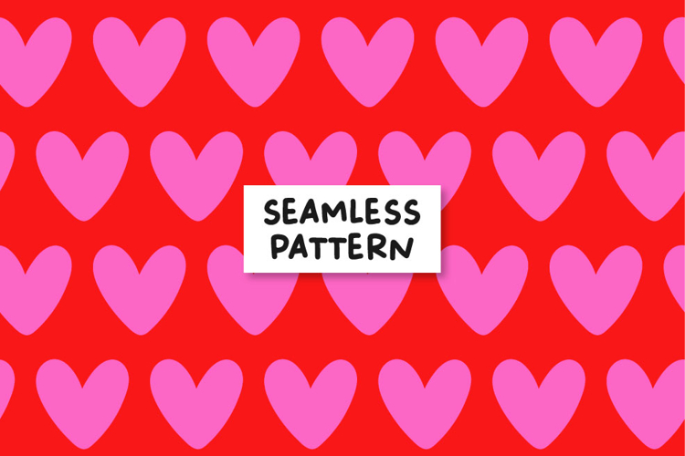 Valentines Hearts Pattern Pink Hearts Seamless Pattern