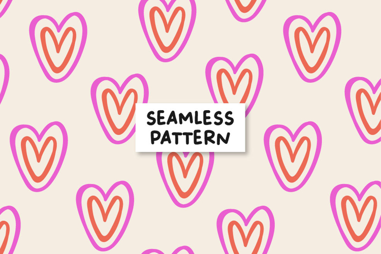 Valentines Hearts Pattern Hearts Digital Paper