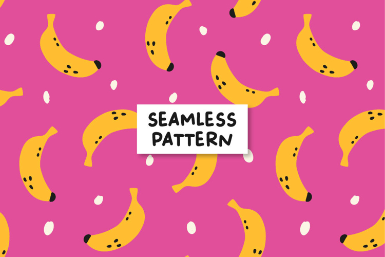 Bananas Seamless Pattern Bananas Digital Paper Summer Paper