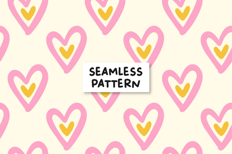 Hearts Seamless Pattern Hearts Digital Paper Valentines