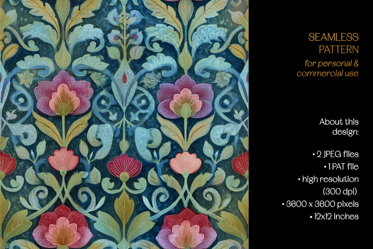 Seamless Damask Wallpaper Pattern