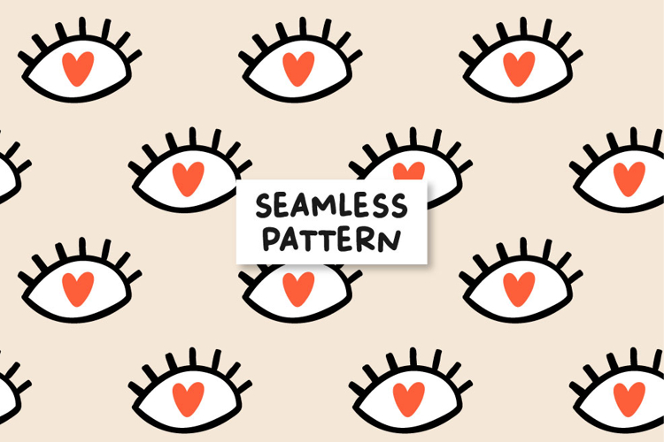 Eyes Seamless Pattern San Valentines Pattern Eyes Background