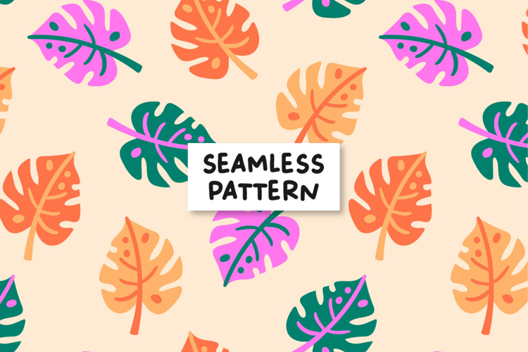 Summer Seamless Pattern Tropical Digital Paper
