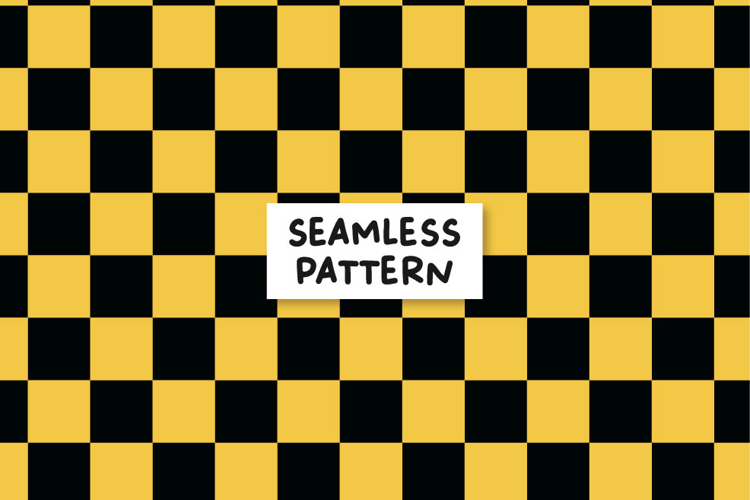 Yellow Black Checkered Pattern Chessboard Background