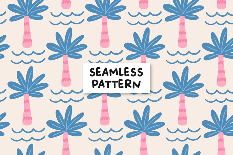 Summer Palms Seamless Pattern Tropical Palms Pattern Summer