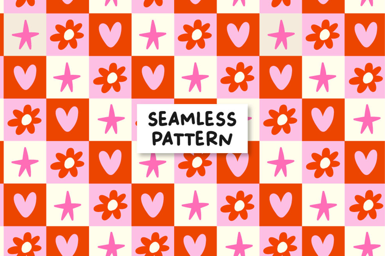 Checkered Valentines Pattern Love Checkered Background