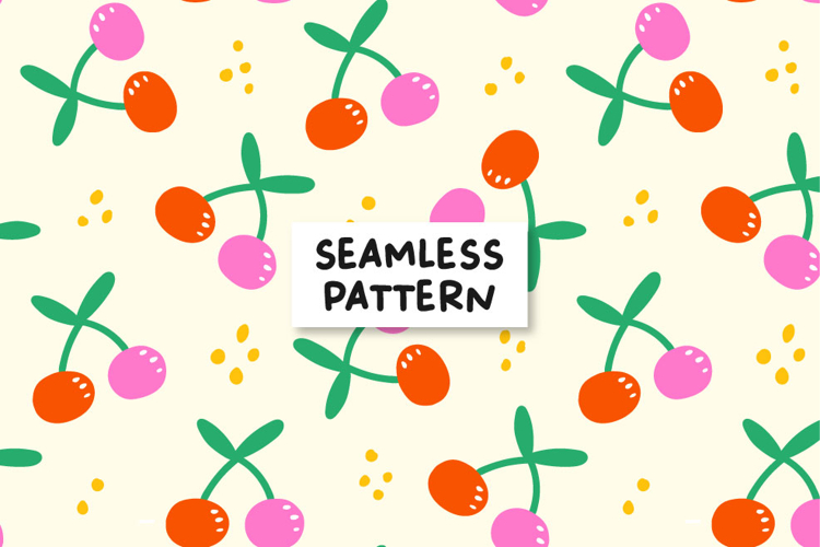 Cherry Seamless Pattern Cherry Digital Paper Cherries Paper