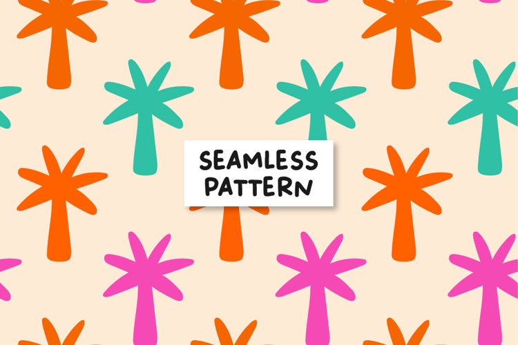 Summer Palms Seamless Pattern Palms Pattern Palms Background