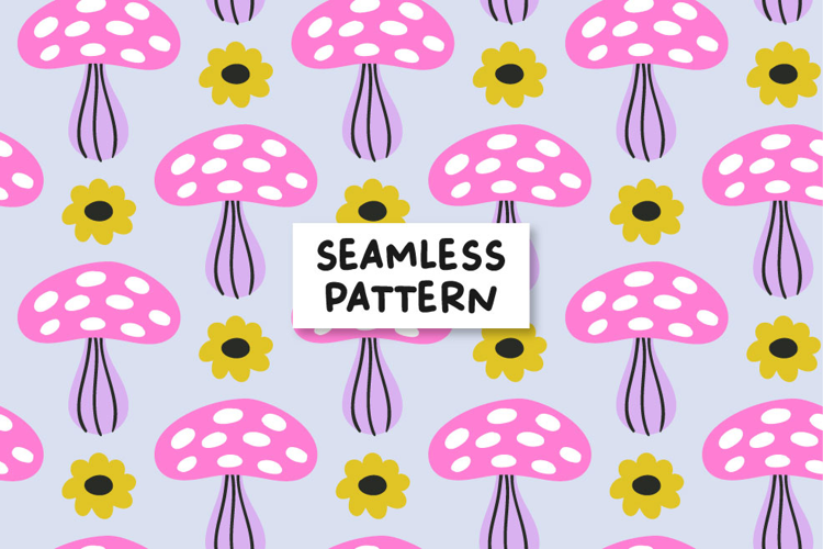 Mushrooms Pattern Mushroom Digital Paper Fall Seamless file