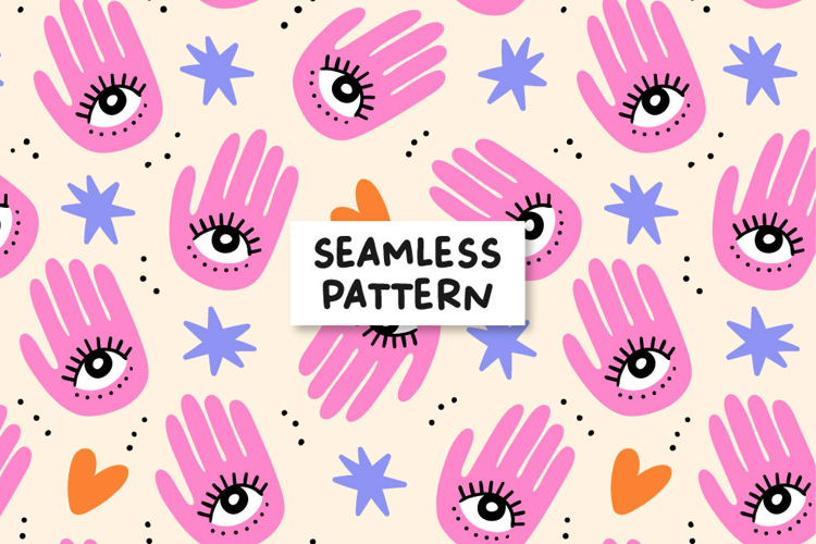 Evil Eye Seamless Pattern Eyes Digital Paper Eyes Pattern