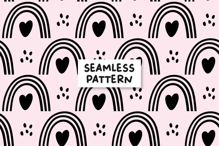 Heart Rainbow Pattern Rainbow Digital Paper