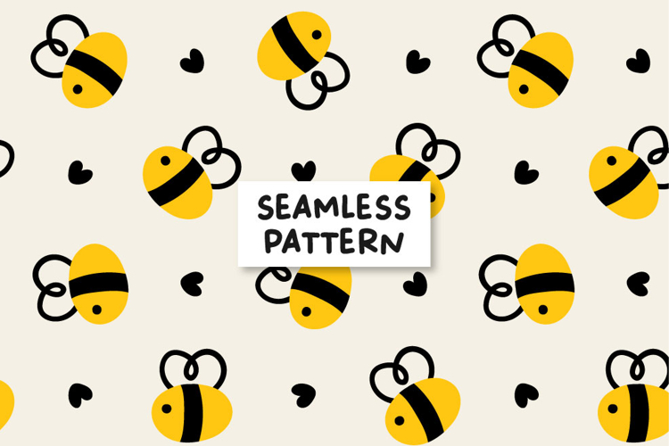 Bee Seamless Pattern Bee Repeat Design Bees Seamless File