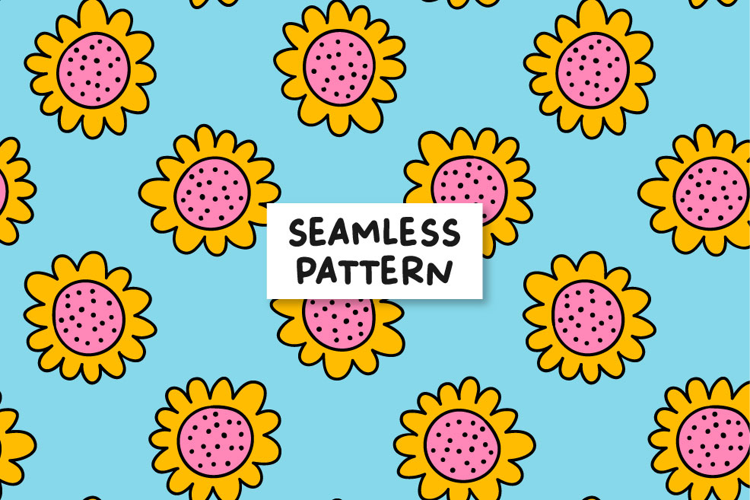 Sunflower Pattern Sunflower Digital Paper Spring Pattern