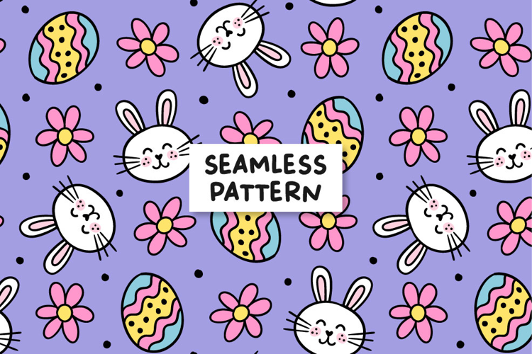 Easter Bunny Pattern Easter Eggs seamless Pattern