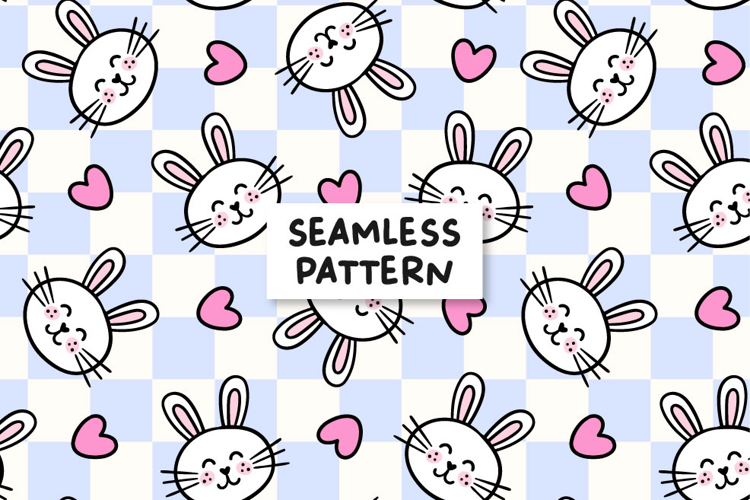 Checkered Bunny Seamless Pattern Bunny Pattern Easter