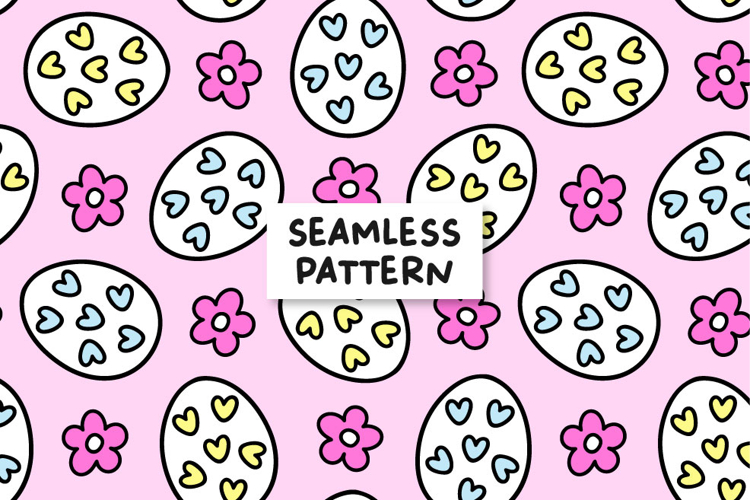 Pink Easter Pattern Easter Eggs Pattern Eggs Digital Paper