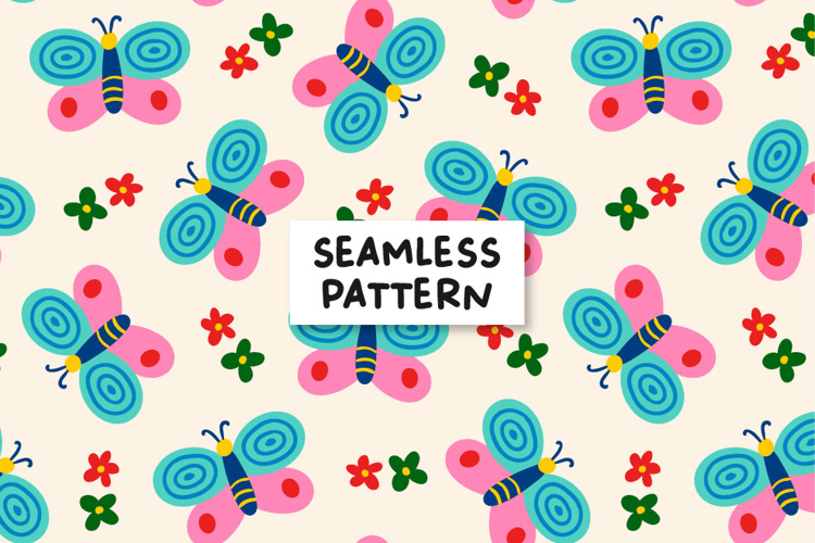 Butterfly Pattern Butterfly Digital Paper Spring Pattern