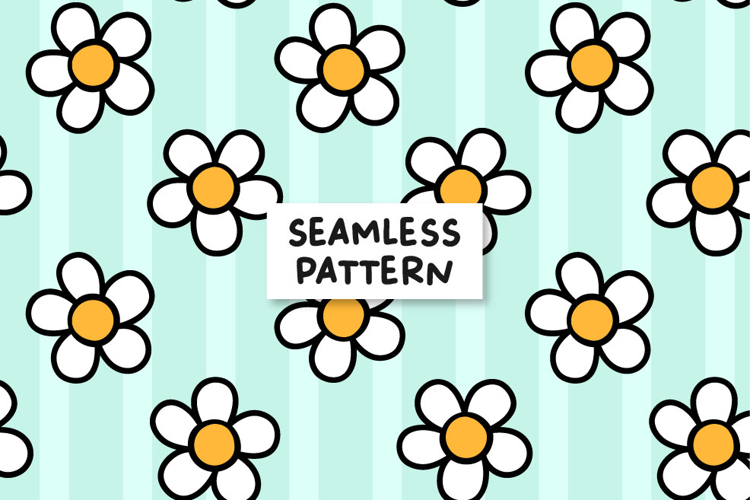 Aqua Floral Seamless Pattern Daisy Pattern Floral Background