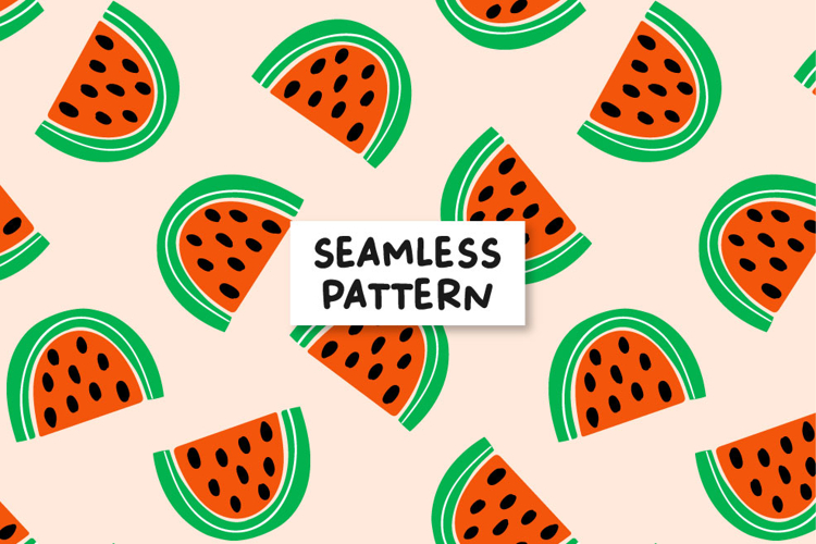 Watermelon Seamless Pattern Watermelon Digital Paper Fruit