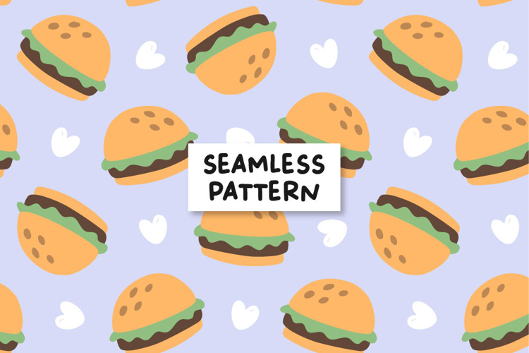 Hamburger pattern Burger Digital Paper Fast Food Pattern