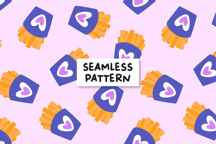 French Fries Pattern Fries Background Cute Fries Pattern