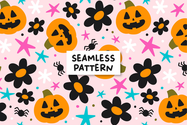 Halloween Seamless Pattern Pumpkin Pattern Spooky Background