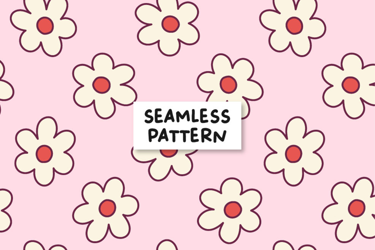 Pink Floral Seamless Pattern Cute Floral Pattern