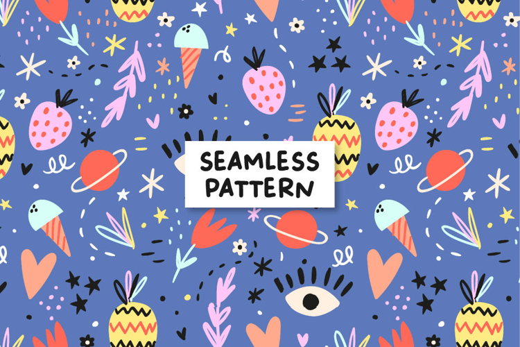 Cute doodle pattern. Doodle background