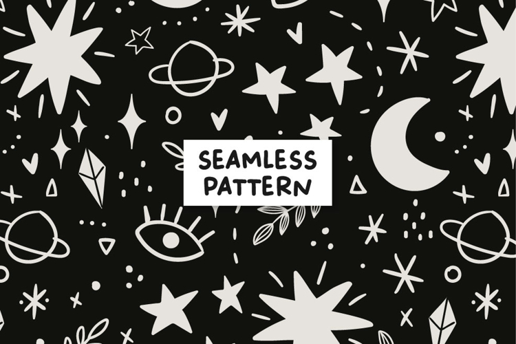 Hand drawn boho pattern in Black and White. Boho background
