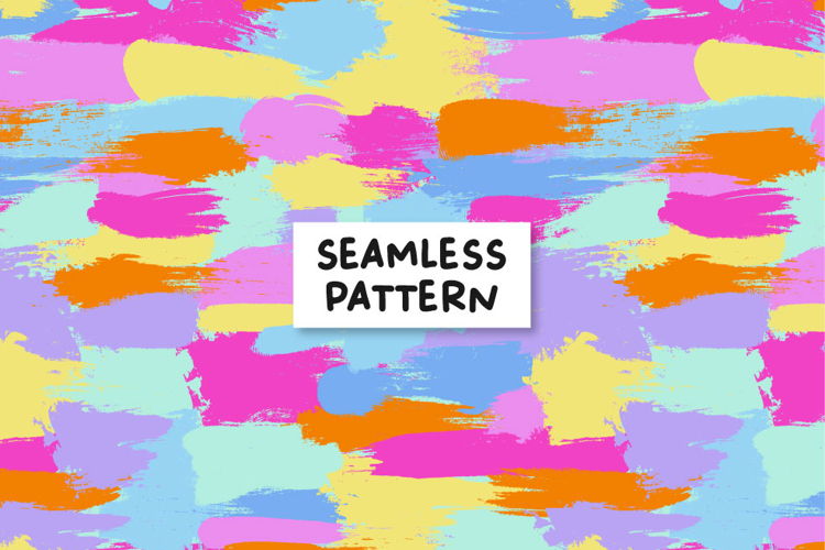 Colorful Stains Pattern Grunge Digital Paper Summer Seamless