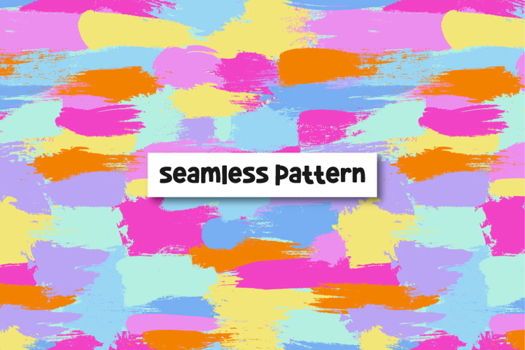 Colorful Stains Pattern Grunge Digital Paper Summer Seamless