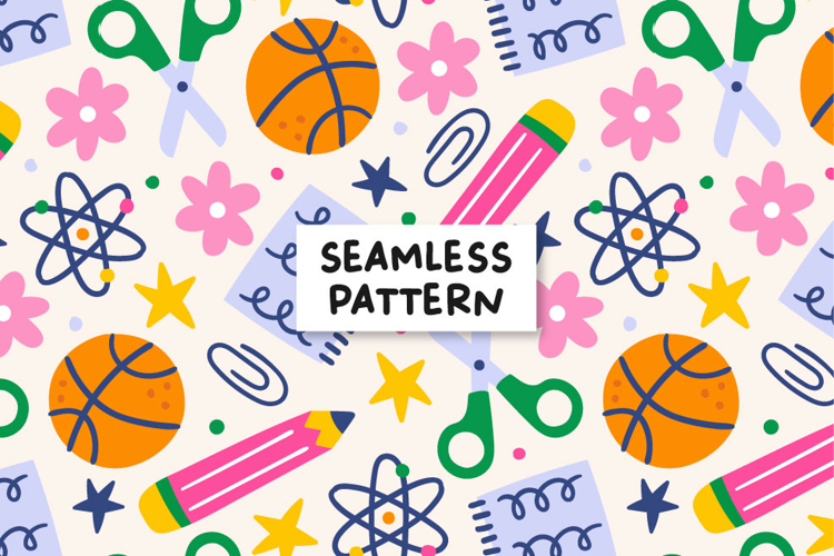 Back to School Pattern School Elements Background