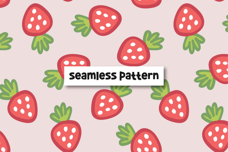 Strawberry Pattern Strawberry Digital Paper
