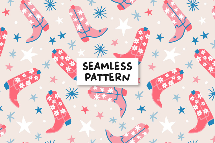 Fourth Of July Cowboy Pattern 4th Of July Cowgirl Boots