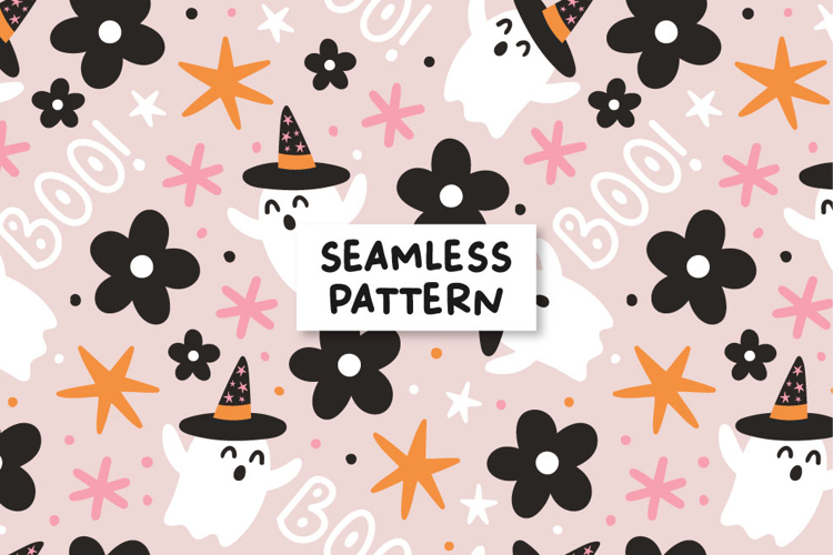 Halloween Ghosts Pattern Spooky Halloween Seamless File