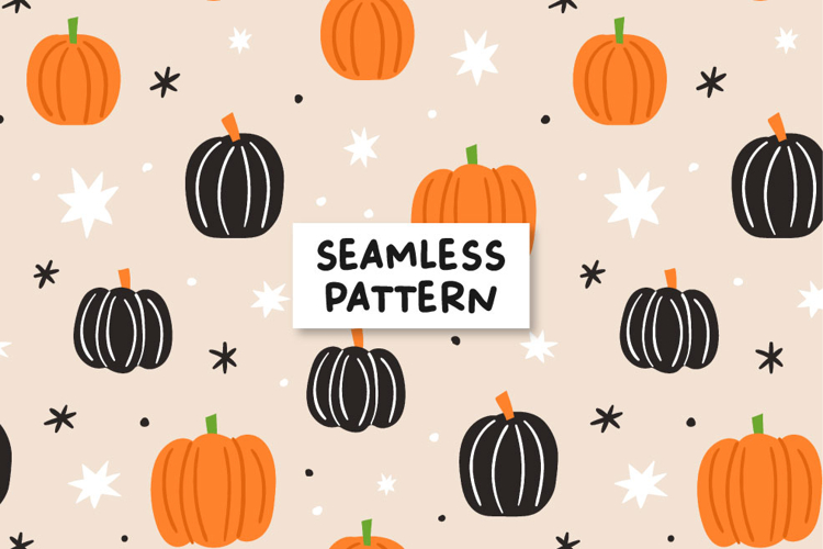 Pumpkin seamless pattern. Pumpkin background.