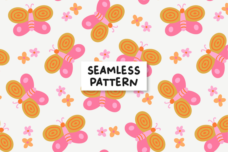 Butterfly Pattern Spring Seamless Pattern Floral Butterfly