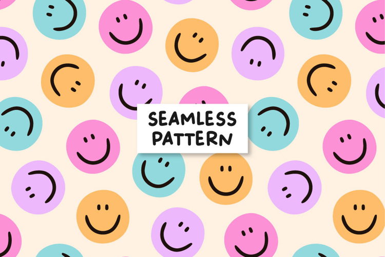 Smile Face Pattern Happy Face Seamless Pattern Smile