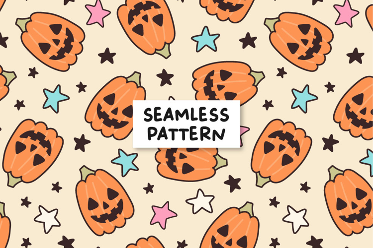 Retro Pumpkin Pattern Halloween Pumpkin Background