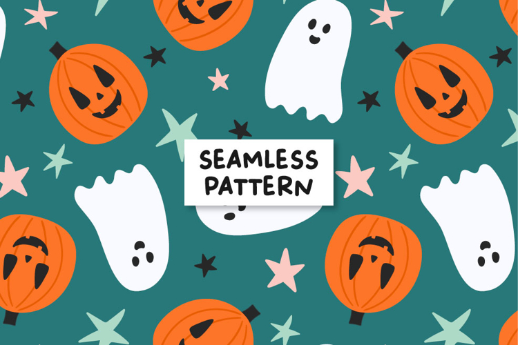 Pumpkin Ghost Pattern Halloween Pumpkin Background