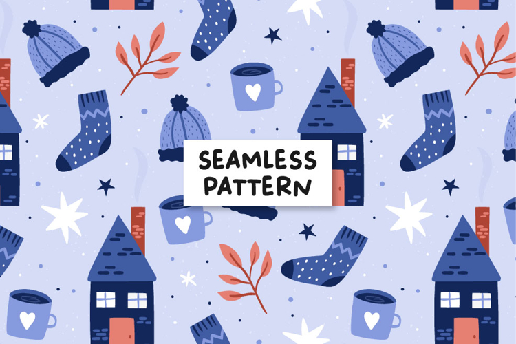 Winter pattern. Winter background. Pattern design.